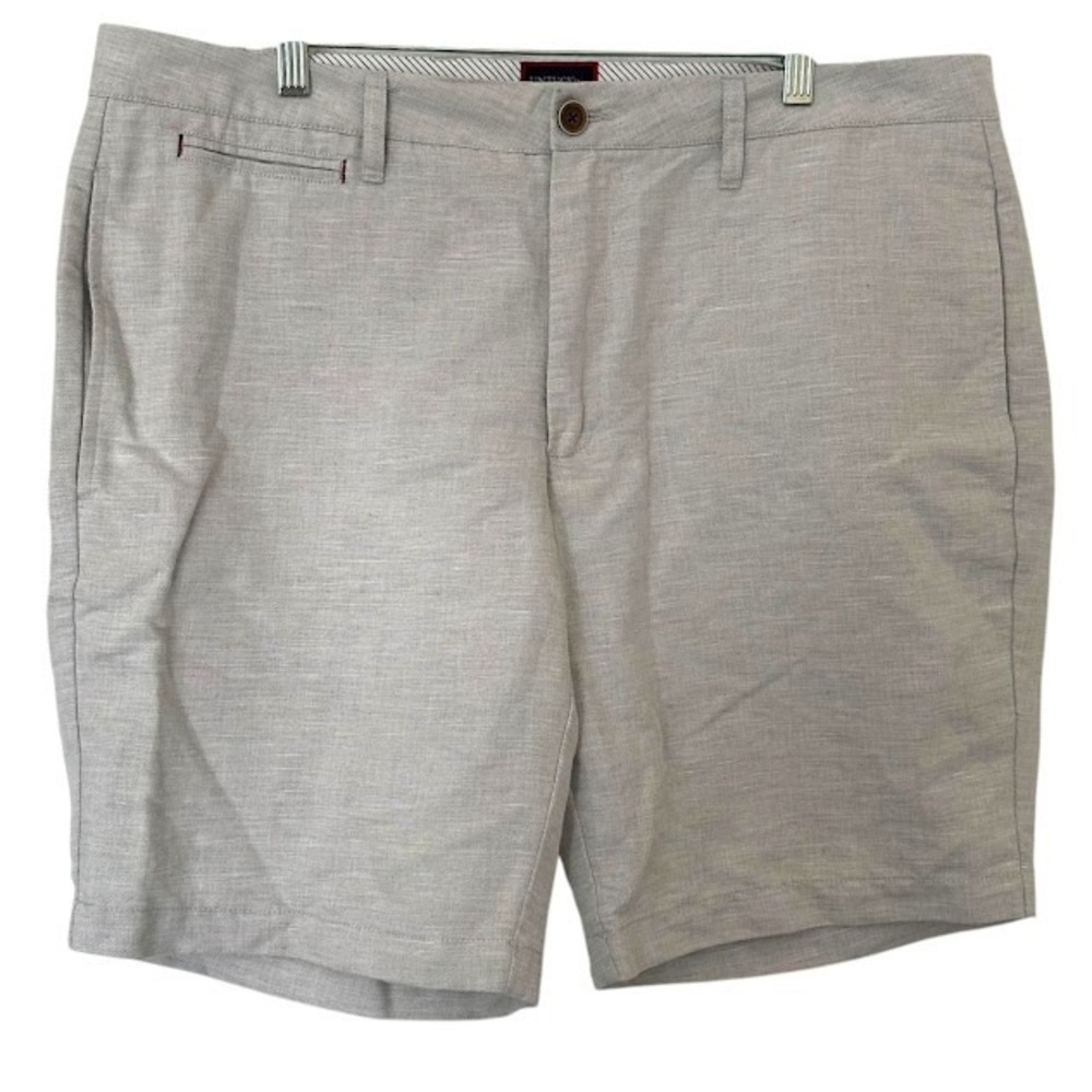 UNTUCKit Light Gray Linen Paumanok Lightweight 9" Inseam Shorts Mens 38